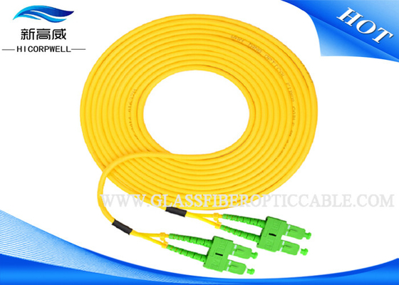 Υπαίθρια οπτική ίνα σκοινιού μπαλωμάτων IEC 60794, κίτρινο καλώδιο μπαλωμάτων ινών Paintcoat ST Lc