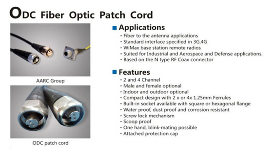 LC/UPC Singlemode καλώδιο σκοινιού μπαλωμάτων οπτικών ινών 4 πυρήνων υπαίθριο με το βούλωμα/την υποδοχή ODC