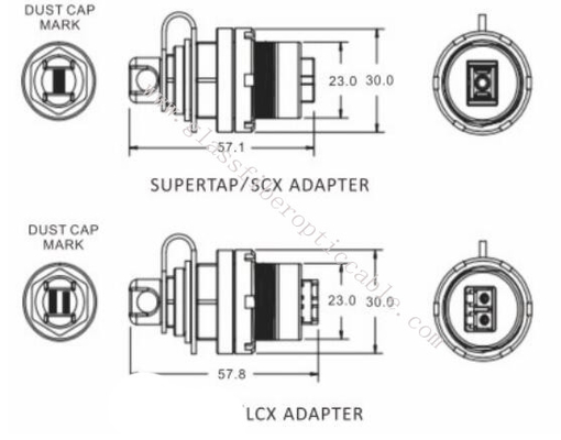 Dustproof εξωτερικά καλώδια μπαλωμάτων οπτικών ινών με τον προσαρμοστή IP67 συνδετήρων Sc LC MPO