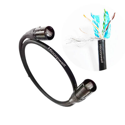 Audio LED Display Connection Signal 1Ch Cat6 5M-90M Black Easy to Move Network Cable RJ45-rj45 Ethercon Connector