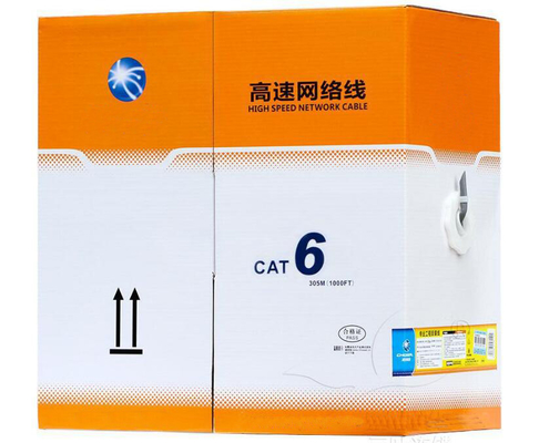 Γάτα 6 καθαρός χαλκός 24awg 2pr 4pr 305m 1000ft δοκιμής περασμάτων καλωδίων 0,56 εσωτερικό καλώδιο Utp Cat6