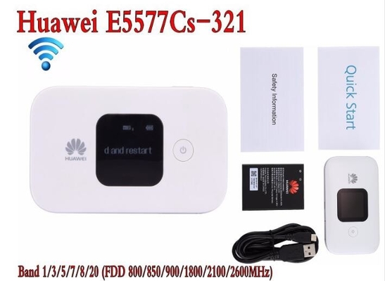 Άσπρη δυναμική ζώνη ασύρματο ξεκλειδωμένο δρομολογητής Huawei E5577-321 3G 4G LTE Cat4 κινητό