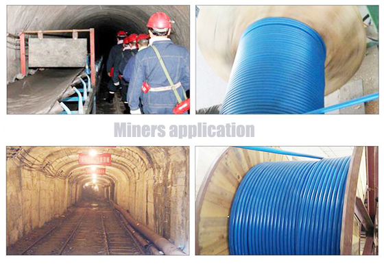 Επιβραδυντικά φλόγας Mining Fiber Cable Miners Application Outdoor 4 Core Glass Fiber Optic Cable